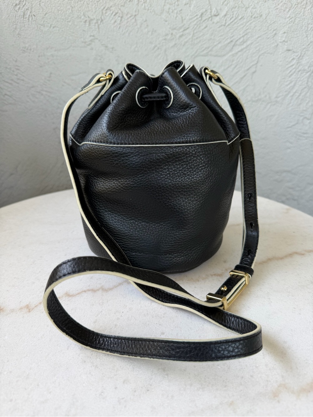 Isaac Mizrahi Black Leather Bucket Crossbody Bag PRICE IS FIRM